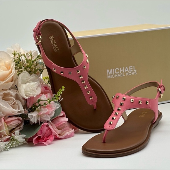 Michael Kors Studded T-Strap Sandals